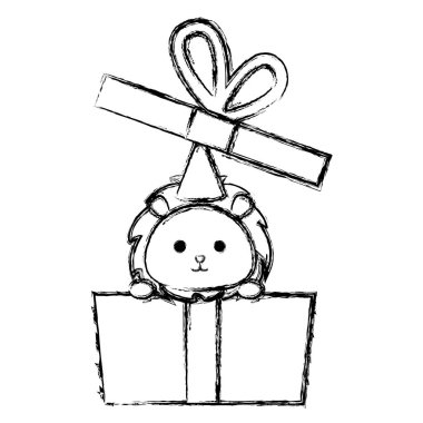 aslan kawaii doğum günü kutlaması ile giftbox