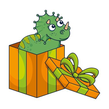 giftbox mevcut sevimli triceratops