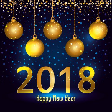 Mutlu yeni yıl 2018 kartpostal