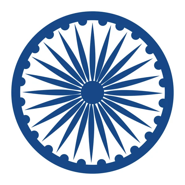 Ashoka chakra indian emblem icon — Stock Vector