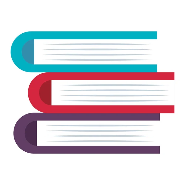 Pilha livros didáticos ícones educação biblioteca — Vetor de Stock