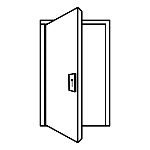 Huis deur houten geïsoleerd icoon — Stockvector