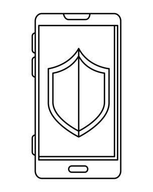 kalkan güvenlik simgesi ile akıllı telefon