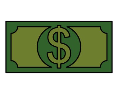Bill Doları para izole simgesi
