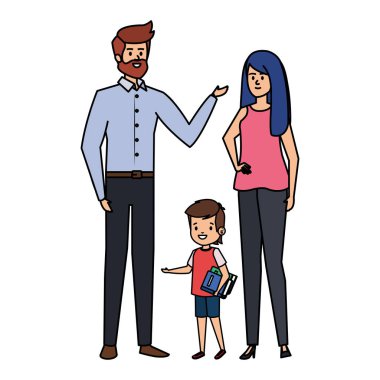 Çift öğretmenler ile mutlu öğrenci çocuk