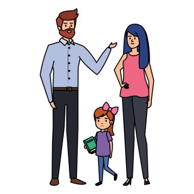 çift öğretmen ile mutlu öğrenci kız