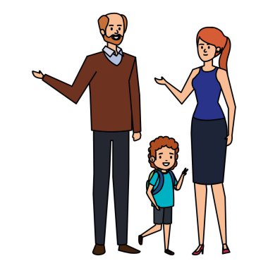 Çift öğretmenler ile mutlu öğrenci çocuk