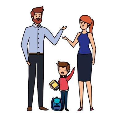 Çift öğretmenler ile mutlu öğrenci çocuk