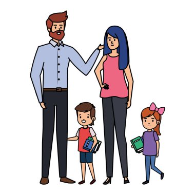 çift öğretmen ile mutlu öğrenciler çocuklar