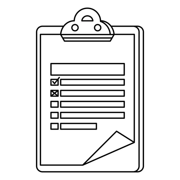 Lista de verificación portapapeles documento aislado icono — Vector de stock