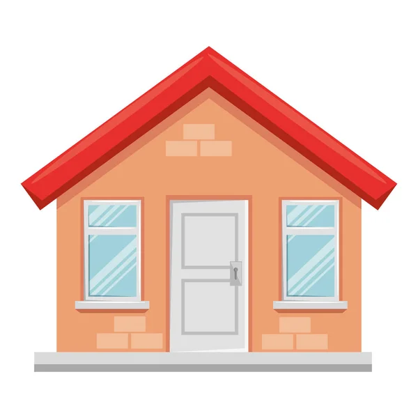 House building facade isolated icon — Stock Vector