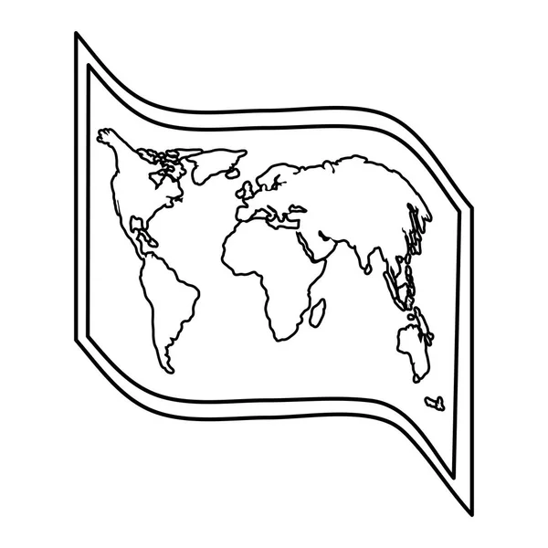 Mappa del mondo carta guida icona — Vettoriale Stock