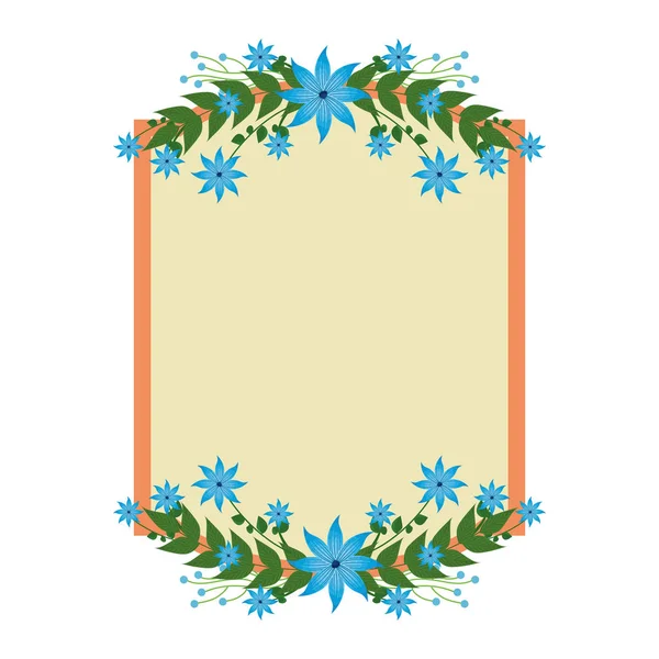 Krásné květiny s elegantním rámečkem s listní — Stockový vektor