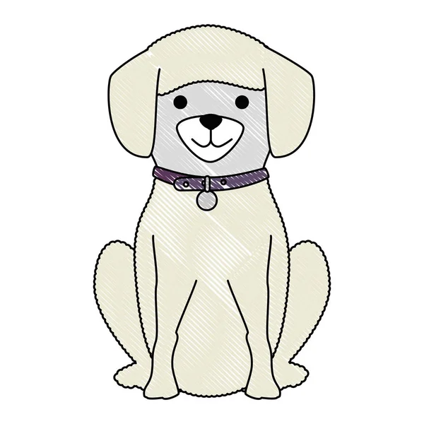 Personaj drăguț rasă câine — Vector de stoc