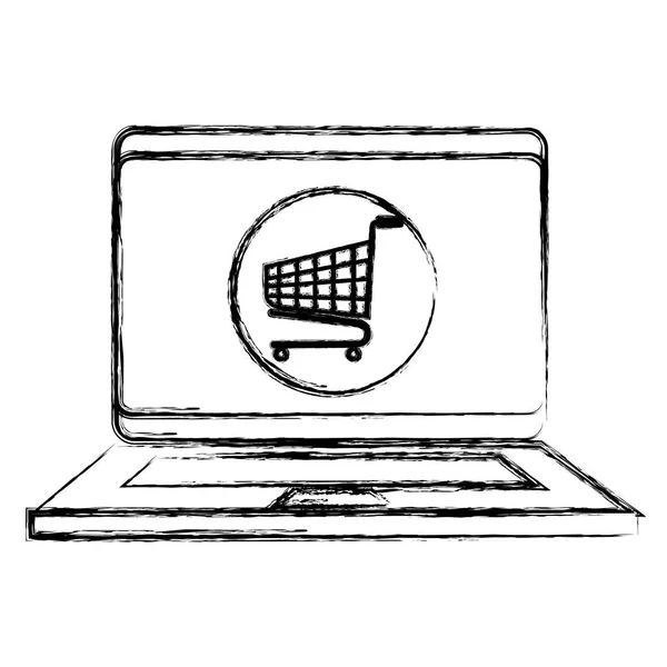 Elektronisk handel med laptop — Stock vektor