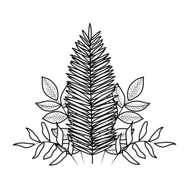 dalları dekorasyon ile egzotik ve tropikal yapraklar