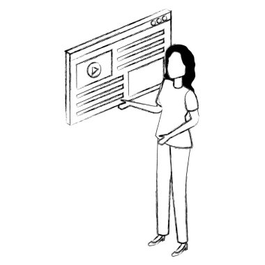 medya oynatıcı arayüzü ile kadın