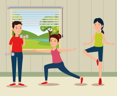 kızlar evde yoga aktivitepratik