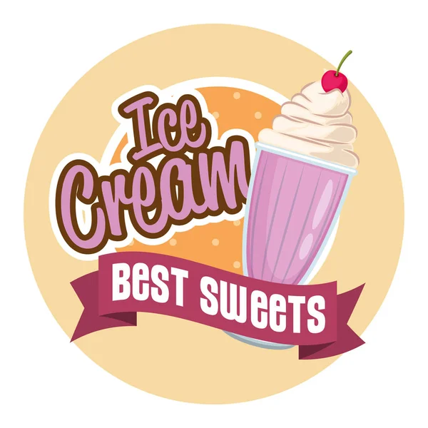Saboroso e gostoso sorvete — Vetor de Stock