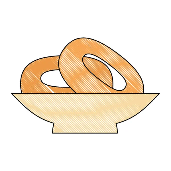 Chleb precel pyszne piekarnia — Wektor stockowy