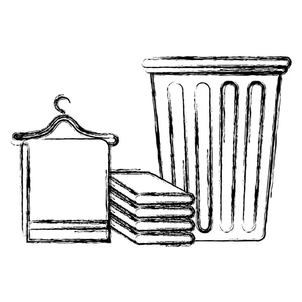 Serviço de lavanderia bin plástico — Vetor de Stock