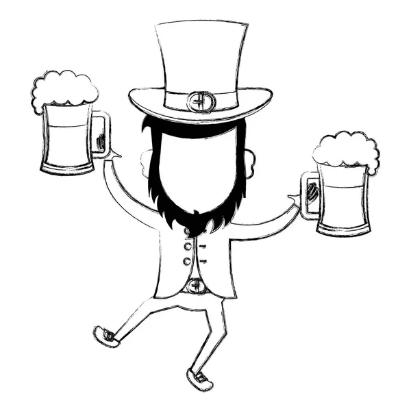 Kobold mit Bier-Avatar-Ikone — Stockvektor
