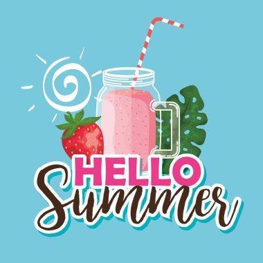 smoothie içecek ve yaprak ile çilek meyve