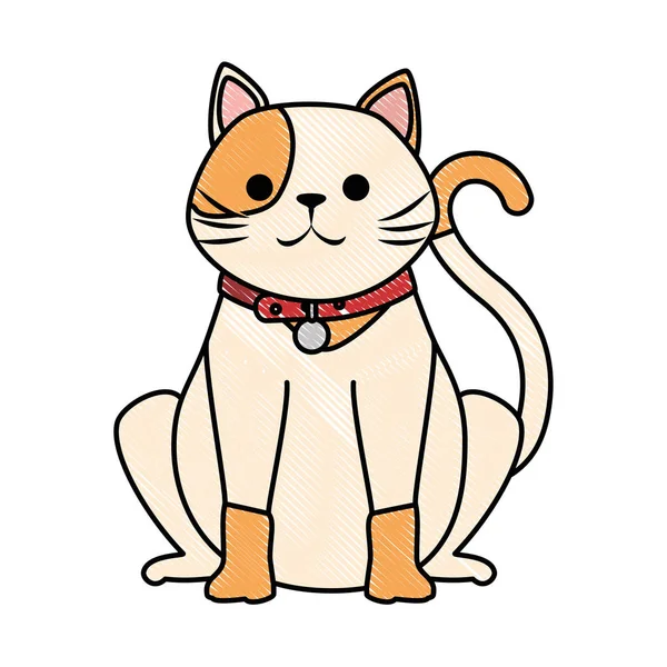Mignon personnage de mascotte de chat — Image vectorielle