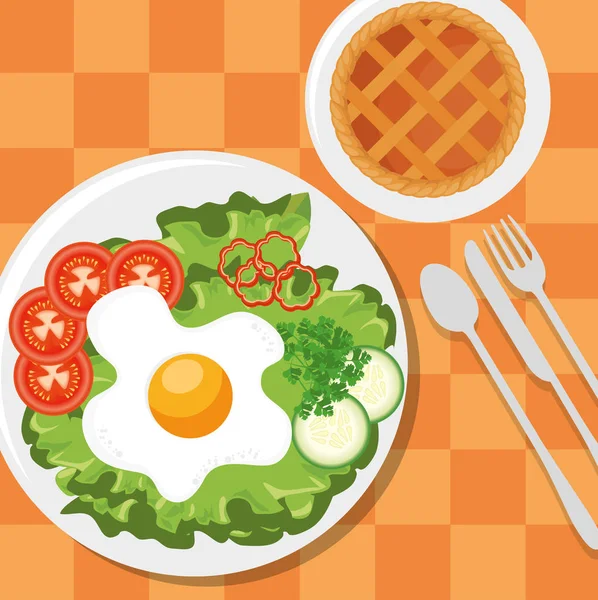 Concepto de desayuno con comida fesh — Vector de stock