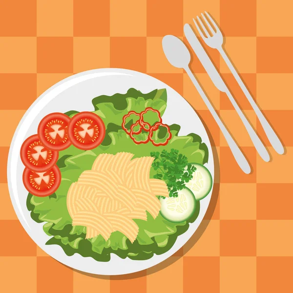Fresh and delicious lunch — Stock Vector