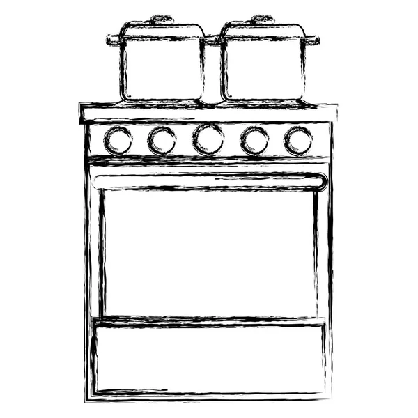 Piekarnik kuchenny z doniczką — Wektor stockowy