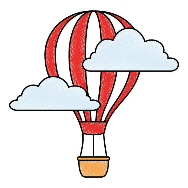 Balloon air hot flying — Stock Vector