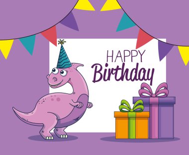 şapka parti ve hediyeler ile paralosaurus mektubu