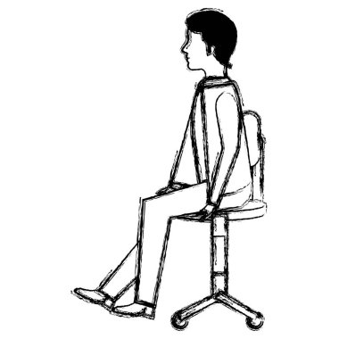 Ofis koltuğu avatar karakter işadamı