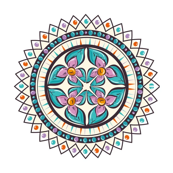 Mandala colorato e circolare — Vettoriale Stock