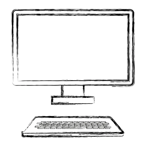 Desktop-Computer isolierte Ikone — Stockvektor