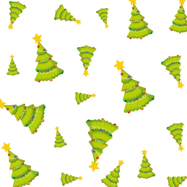 Merry christmas tree pattern background — Stock Vector