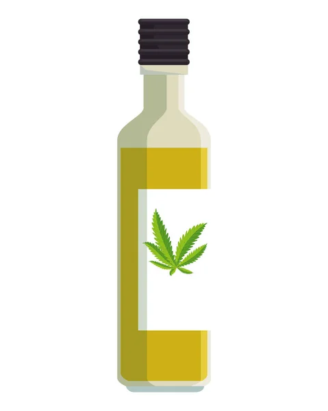 Frasco con aceite de cannabis — Vector de stock