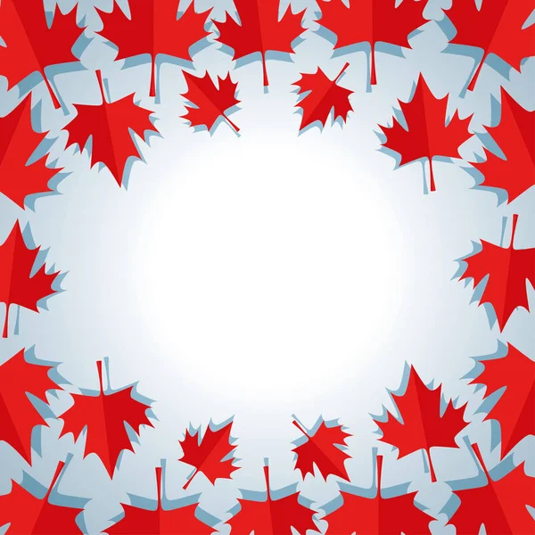 Кленові листи канадська рамка візерунка — стоковий вектор