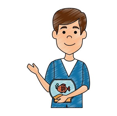 akvaryum avatar karakteri balık ile veteriner doktor