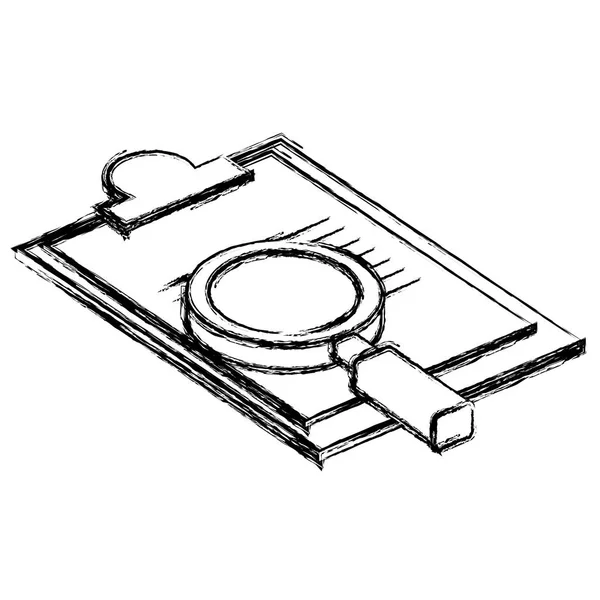 用放大镜检查剪贴板 — 图库矢量图片