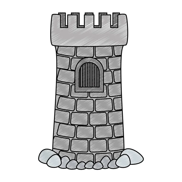 Torre del castillo acuario decoración — Vector de stock