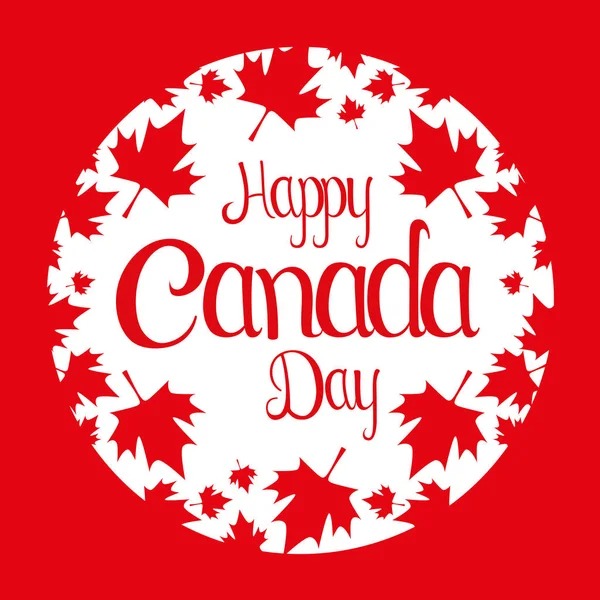 Étiquette de canada laisse la décoration à la célébration du jour heureux — Image vectorielle