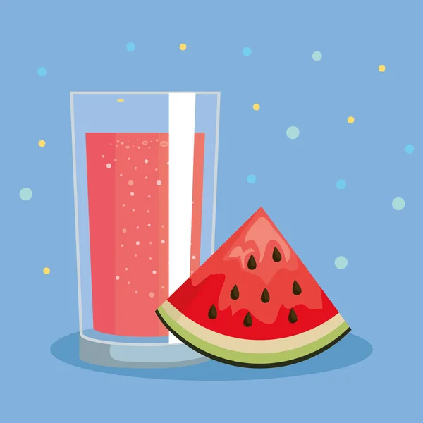 수박 과일과 신선한 주스 영양 — 스톡 벡터