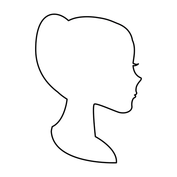 Силуэт женского лица на белом фоне — стоковый вектор