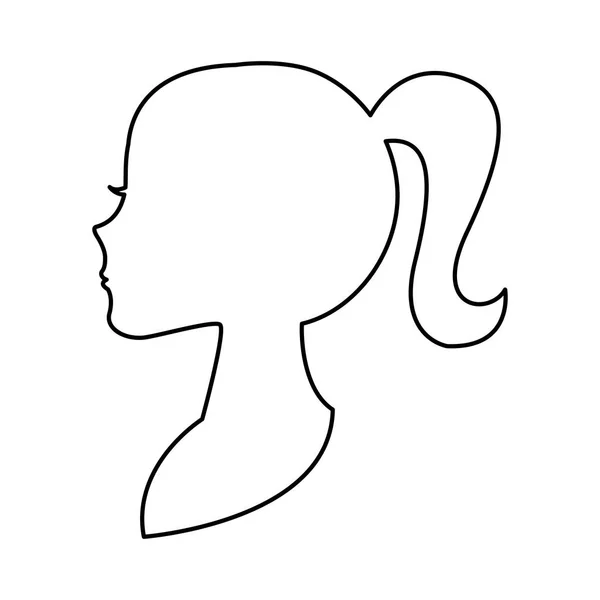 Femme visage silhouette sur fond blanc — Image vectorielle