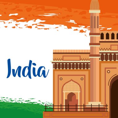 mimari ve tatil ile hindistan geleneksel bayrak