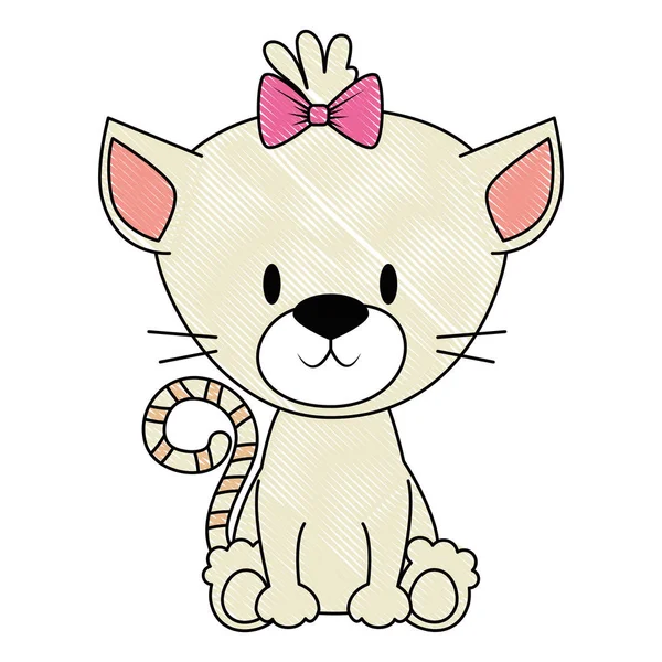 可爱和可爱的小猫女性字符 — 图库矢量图片
