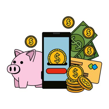 para dolar ve piggy ile akıllı telefon