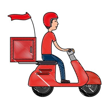 motosiklet avatar karakteri teslimat işçisi